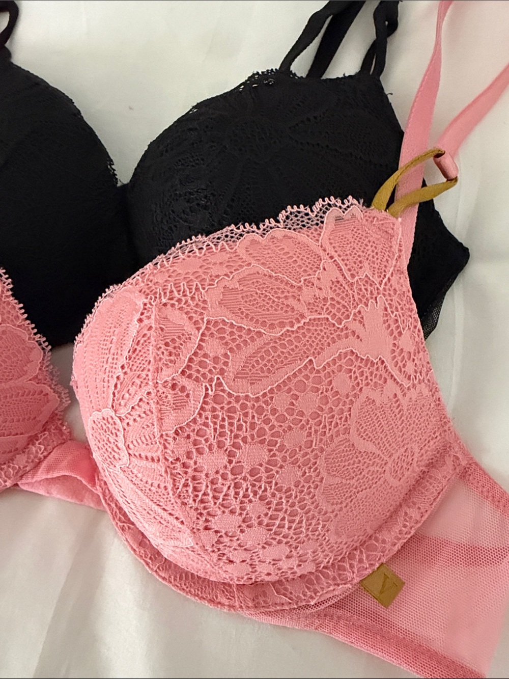 Victoria's Secret Pink & Black Lace Push-Up Bra Duo - Picture 3 of 14